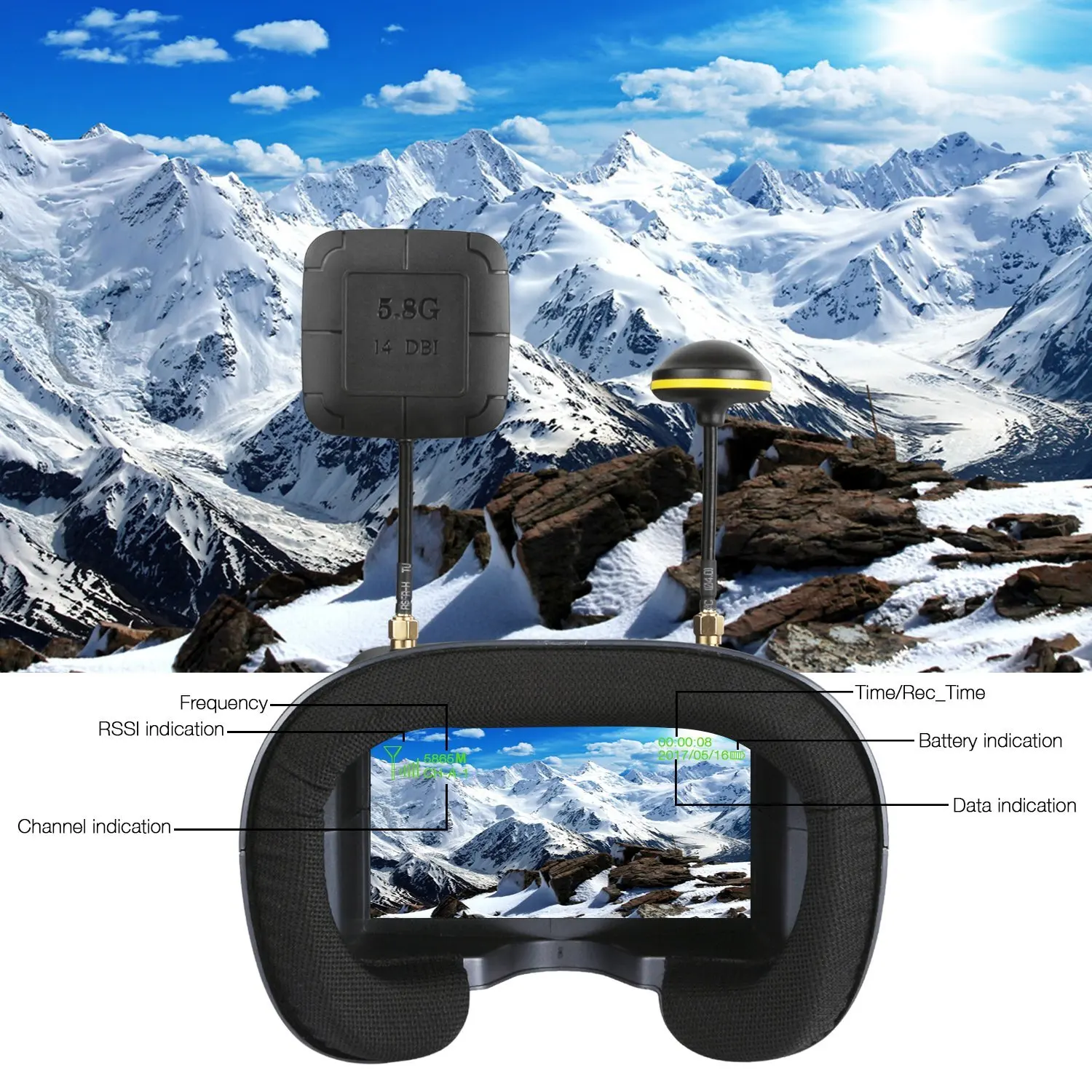 5,8G 40CH 4,3-дюймовая видеога – обзор и цена Fpv Drone Goggles